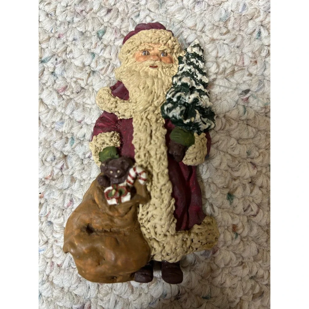 June‎ McKenna Collectibles Inc. Santa Claus Ornament with Tree and Gift Bag 1982